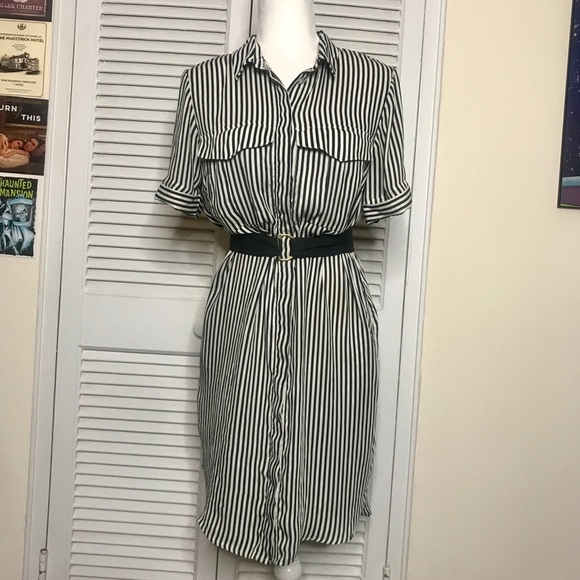 H&M Dresses & Skirts - NWOT H&M black and white stripe shirt dress